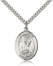 Saint Helen Medal For Men - .925 Sterling Silver Necklace On 24 Chain - 30 D... picture