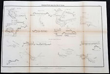 1856 Capt Delafield Large Antique Schematics of Forts in French City of Lyons picture