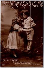 On the Swing Children Photograph Real Photo RPPC Postcard picture