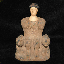 Big Ancient Baktria Bactrian Stone Idol Statue with 2 Figurines Ca. 2000-1500 BC picture