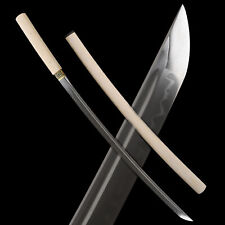 Japanese Samurai Sword Katana Clay Temperped T10 Steel  Shirasaya Razor Sharp picture