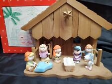 RARE WILLITTS PEANUTS The Christmas Pageant Music Box  9 piece Porcelain MIB BOX picture