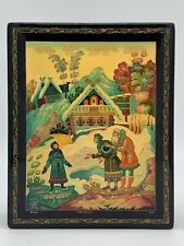 Hand Painted Winter Scene Russian Trinket Jewelry Box Lacquered picture