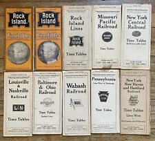 Lot Of 10 Antique 1910s 1920s Railroad Time Tables Rock Island & More picture