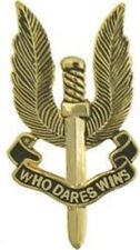 BRITISH ARMY SPECIAL FORCES SAS WHO DARES WINS BADGE PIN  picture