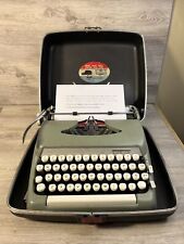 SMITH-CORONA Sterling Green Typewriter Portable Gray Hardshell Vintage 1965 picture