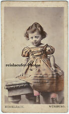 Cute little girl. Original vintage colored Cdv Photo from ca. 1867 picture