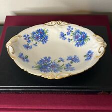 VTG Hammersley Fine Bone China Blue Cornflower Oval Gold Trim Trinket Tray Dish picture
