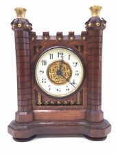 Antique small Wooden French castle clock-works picture