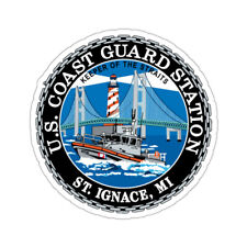 USCG Station St Ignace MI (U.S. Coast Guard) STICKER Vinyl Die-Cut Decal picture