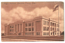 Santa Cruz California c1915 High School Building, U. S. flag, Edward H Mitchell picture