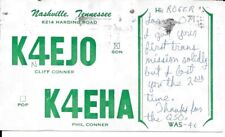 QSL 1956 Nashville TN   radio card picture