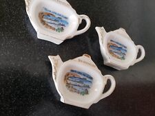 3 Vintage SANTA CATALINA ISLAND TEABAG HOLDERS PORCELAIN POTTERY TEA BAG DISH picture