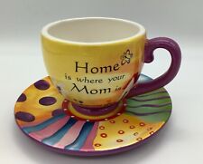 Ganz Hand Painted “Home Is Where Your Mom Is “ Coffee Mug And Saucer picture