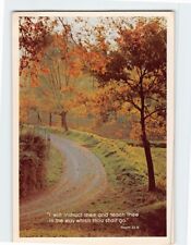 Postcard Autumn Road Scene & Psalm 32:8 Bible Verse picture