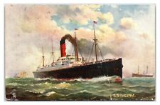 Early 1900s - S.S. Ivernia Ocean Liner - Cunard Lines - Postcard (Posted 1907) picture