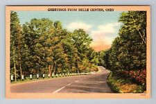 Belle Center OH-Ohio, Country Road, Greetings, Antique Vintage Souvenir Postcard picture