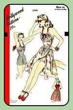 PLAY SUIT w SKIRT One-Piece RARE Hollywood Pattern 1778 Vtg 1946 Sewing Pattern picture