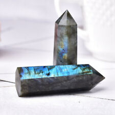 40-50mm Natural Healing Labradorite Quartz Crystal Point Wand Obelisk Mineral picture