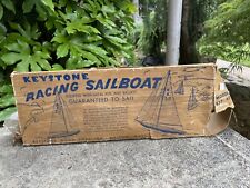 Vintage Keystone Wood Toys Inc Racing Sailboat Metal Keel and Ballast w/orig box picture