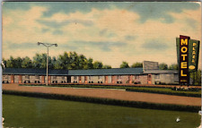 Vintage Linen Postcard Plaza Motel U.S. 41 Dyer Indiana Post Card Joseph Brexa picture