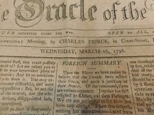 Tribute to President Washington 1796 Newspaper Portsmouth New Hampshire 495 picture