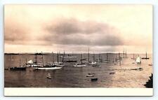 RPPC CAMDEN, ME Maine ~ SAILBOATS in HARBOR c1920s Knox County Postcard picture
