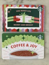 Starbucks 2x Christmas Holiday 2021 Gift Card NEW Cards #5 picture