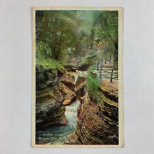Postcard New York Finger Lakes NY Watkins Glen Shadow Gorge 1930s Unposted picture