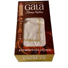 New Vintage 1972 Gala Paper Dinner Napkins White Gold 50 2 Ply picture