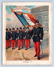 Republique Francaise French Soldiers Victorian Trade Card New Flag Military picture