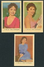 (3) GINA LOLLOBRIGIDA TV & FILM STARS 1958 DUTCH GUM CARDS X 259 270 277 EX A picture