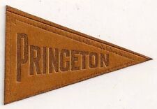 Vintage Princeton University Tobacco  Mini Soft Leather Pennant  1 3/4
