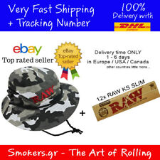 1x RAW ORIGINAL Smokerman's Hat Camo Size: Large + 12x RAW Rolling Papers KS picture