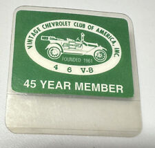 Vintage Chevrolet Club Of America 45 Year Member Car V-8 Auto Pin Pinback Button picture