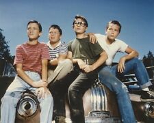 Stand By Me River Phoenix Wil Wheaton cast pose vintage car 8x10 Color Photo  picture