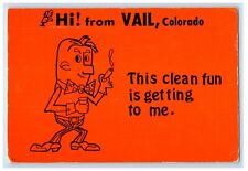 Hi From Vail Colorado CO, Banana Head Bow Tie Unposted Vintage Postcard picture