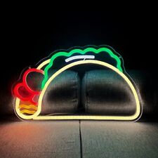 Tacos Burritos Shaped Neon Signs Fast Food Neon Light up Night “15.7x9.2”LED  picture