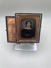 Antique 1800's Tintype Seated Spanish Madam Woman Jewelry Low cut Dress Rare picture