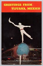 Postcard Greetings From Tijuana  Mexico Jai-Alai Player Monument picture