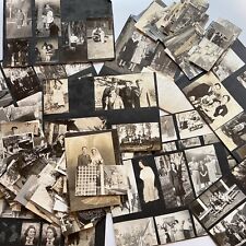 Vintage B&W Snapshot Photograph Lot Of Album Pages & Loose Photos Variety Family picture