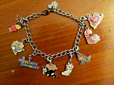 ADORABLE SILVER METAL 'DISNEY' 9 CHARACTER CHARM BRACELET TOO CUTE picture