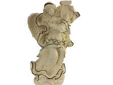 Vintage Sculpted Angel Cream color Trimmed in Gold-Home Decor Accent Collectable picture