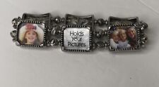 Vintage KIS Photo Holder Bracelet Memory Maker Add Your Own Pictures Silver Tone picture