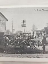 C 1950s Reprint of a Fire Truck Next to Train Depot Allendale NY C 1910 Postcard picture