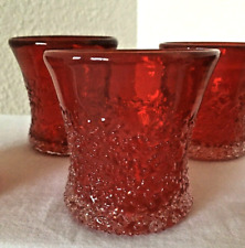 VTG - LOT of 5 VALENTINES ART GLASS CANDLE HOLDERS - RUBY RED with 