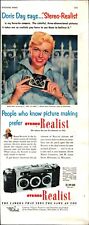 1953 vintage Ad for REALIST Stereo 3-D Cameras  DORIS DAY'S Favorite  d9 picture