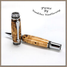 Handmade Exotic Black Ash Burl Wood Rollerball Or Fountain Pen ART 1374 picture