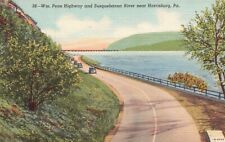 Postcard PA near Harrisburg Wm Penn Highway Susquehanna River Vintage PC H8530 picture