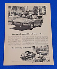 1968 PORSCHE TARGA 911, 911L AND 912 ALL IN ONE ORIGINAL PRINT AD SHIPS FREE picture